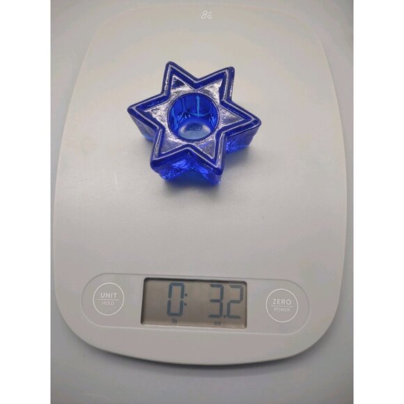 Vintage Cobalt Blue Glass Celestial Star Candle Holders, Fir Tree Candle, READ - Picture 16 of 17